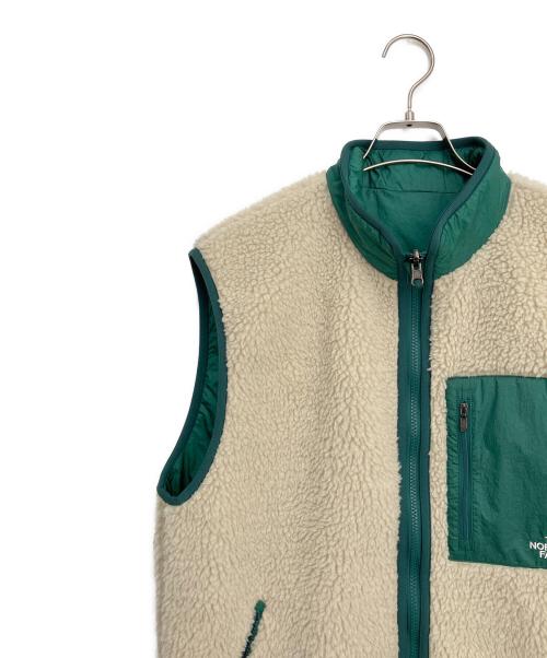 THE NORTH FACE（ザ ノース フェイス）THE NORTH FACE (ザ ノース フェイス) ボアベスト ベージュ×グリーン サイズ:Lの古着・服飾アイテム