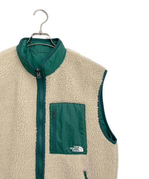 THE NORTH FACE（ザ ノース フェイス）THE NORTH FACE (ザ ノース フェイス) ボアベスト ベージュ×グリーン サイズ:Lの古着・服飾アイテム