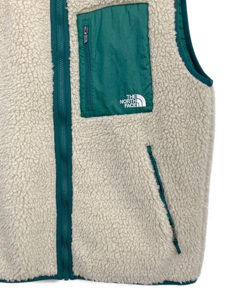 THE NORTH FACE（ザ ノース フェイス）THE NORTH FACE (ザ ノース フェイス) ボアベスト ベージュ×グリーン サイズ:Lの古着・服飾アイテム