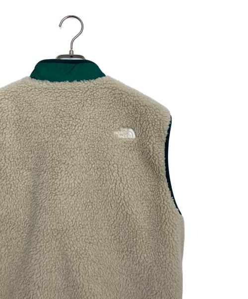 THE NORTH FACE（ザ ノース フェイス）THE NORTH FACE (ザ ノース フェイス) ボアベスト ベージュ×グリーン サイズ:Lの古着・服飾アイテム
