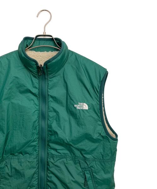 THE NORTH FACE（ザ ノース フェイス）THE NORTH FACE (ザ ノース フェイス) ボアベスト ベージュ×グリーン サイズ:Lの古着・服飾アイテム
