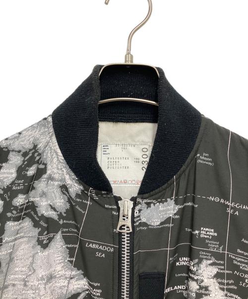 sacai（サカイ）sacai (サカイ) ワールドマップブルゾン ブラック サイズ:1の古着・服飾アイテム