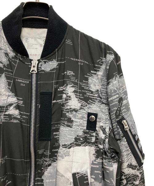 sacai（サカイ）sacai (サカイ) ワールドマップブルゾン ブラック サイズ:1の古着・服飾アイテム