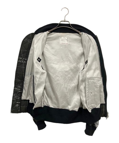 sacai（サカイ）sacai (サカイ) ワールドマップブルゾン ブラック サイズ:1の古着・服飾アイテム