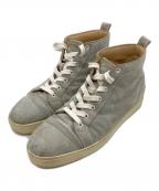 Christian Louboutinクリスチャン・ルブタン）の古着「LOUIS FLAT VEAU VELOURS」｜グレー×ホワイト