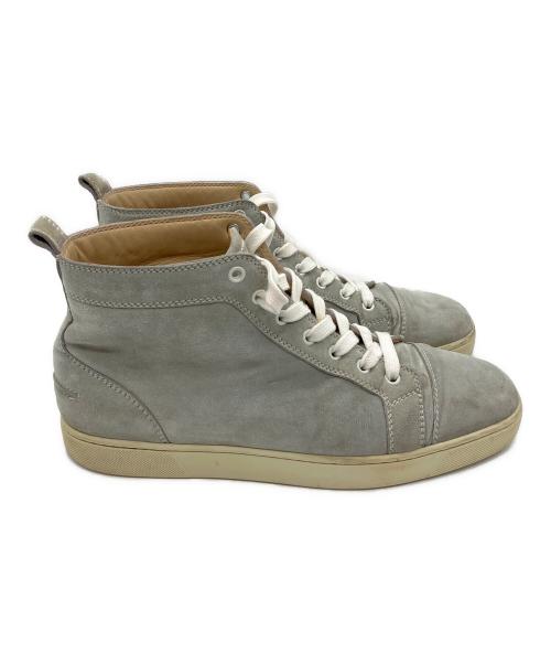 Christian Louboutin（クリスチャン・ルブタン）Christian Louboutin (クリスチャン・ルブタン) LOUIS FLAT VEAU VELOURS グレー×ホワイト サイズ:SIZE 43の古着・服飾アイテム
