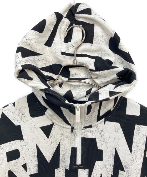 ARMANI EXCHANGE（アルマーニ エクスチェンジ）ARMANI EXCHANGE (アルマーニ エクスチェンジ) プルオーバーパーカー ホワイト×ブラック サイズ:Mの古着・服飾アイテム
