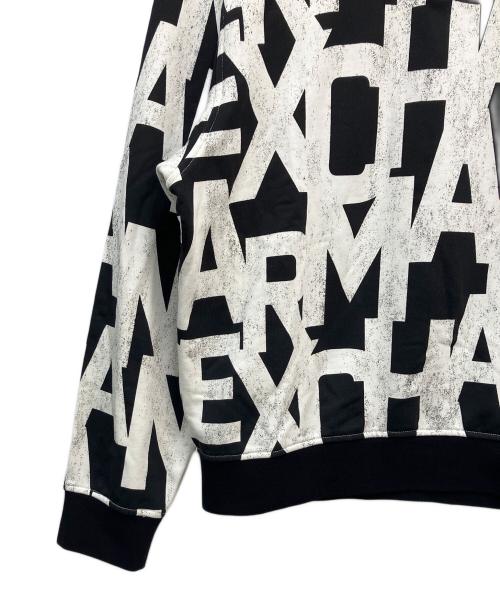 ARMANI EXCHANGE（アルマーニ エクスチェンジ）ARMANI EXCHANGE (アルマーニ エクスチェンジ) プルオーバーパーカー ホワイト×ブラック サイズ:Mの古着・服飾アイテム