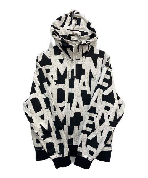 ARMANI EXCHANGE（アルマーニ エクスチェンジ）ARMANI EXCHANGE (アルマーニ エクスチェンジ) プルオーバーパーカー ホワイト×ブラック サイズ:Mの古着・服飾アイテム