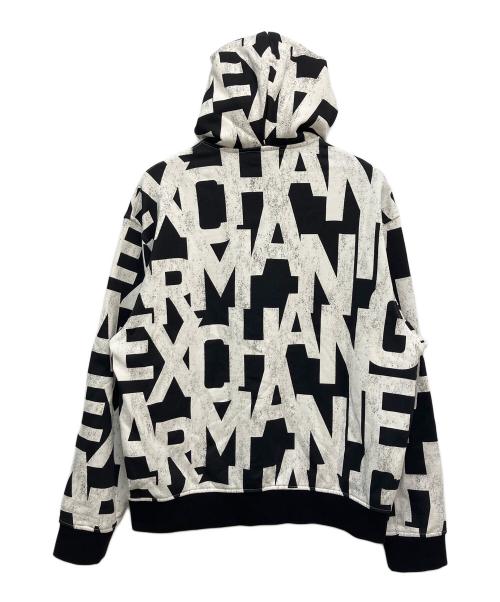 ARMANI EXCHANGE（アルマーニ エクスチェンジ）ARMANI EXCHANGE (アルマーニ エクスチェンジ) プルオーバーパーカー ホワイト×ブラック サイズ:Mの古着・服飾アイテム