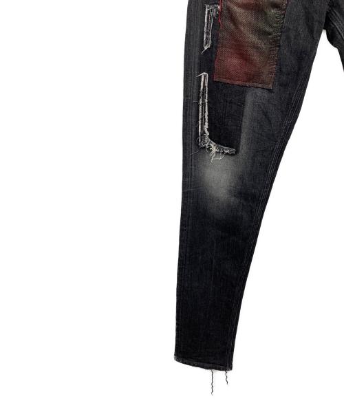 REPLAY（リプレイ）REPLAY (リプレイ) スキニーデニムパンツ ブラック×レッド サイズ:28の古着・服飾アイテム