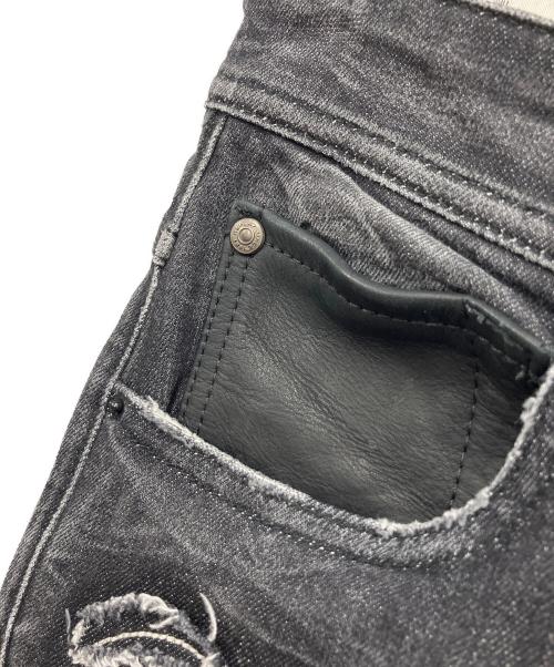 REPLAY（リプレイ）REPLAY (リプレイ) スキニーデニムパンツ ブラック×レッド サイズ:28の古着・服飾アイテム