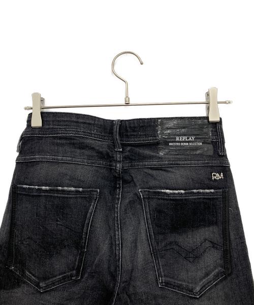 REPLAY（リプレイ）REPLAY (リプレイ) スキニーデニムパンツ ブラック×レッド サイズ:28の古着・服飾アイテム