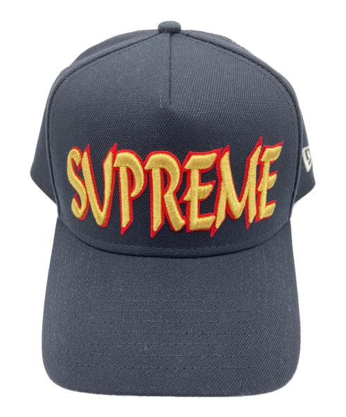 SUPREME（シュプリーム）SUPREME (シュプリーム) New Era (ニューエラ) 	Sharp Spellout Adjustable New Era ネイビー×レッドの古着・服飾アイテム