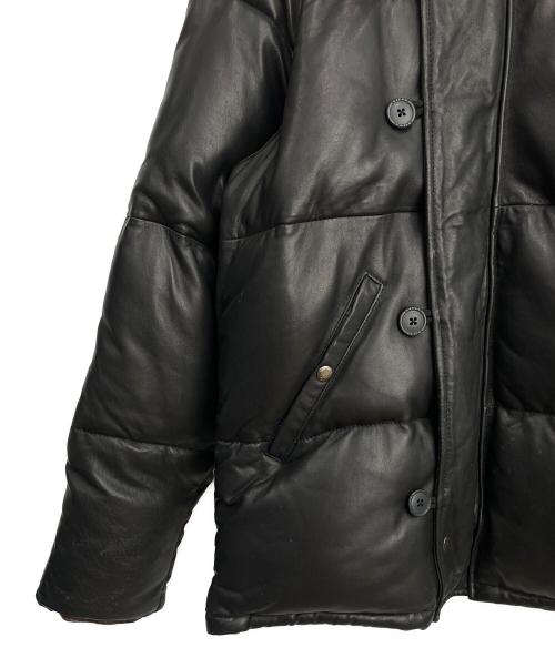 AVIREX（アヴィレックス）AVIREX (アヴィレックス) レザーダウンジャケット ブラック×ブラウン サイズ:XLの古着・服飾アイテム