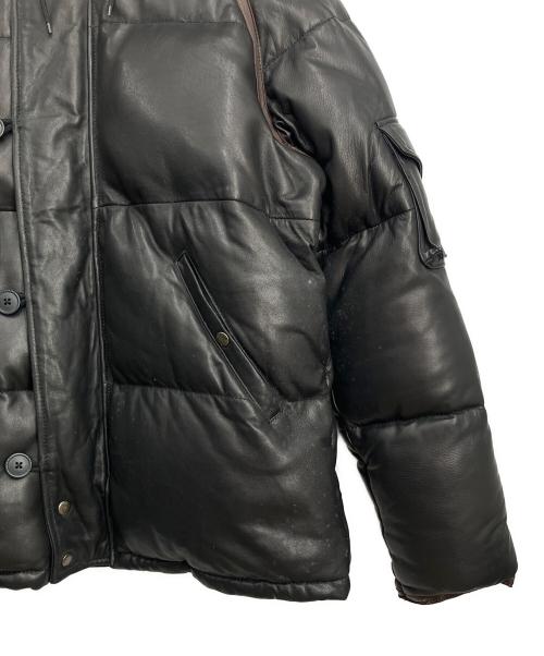 AVIREX（アヴィレックス）AVIREX (アヴィレックス) レザーダウンジャケット ブラック×ブラウン サイズ:XLの古着・服飾アイテム
