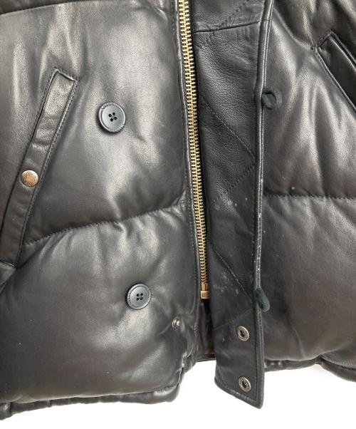 AVIREX（アヴィレックス）AVIREX (アヴィレックス) レザーダウンジャケット ブラック×ブラウン サイズ:XLの古着・服飾アイテム