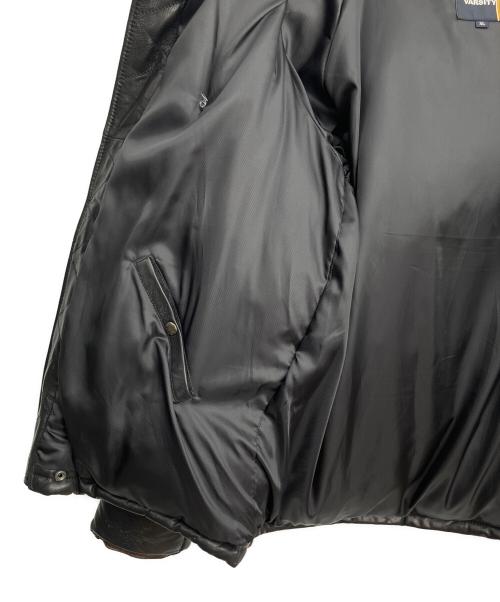 AVIREX（アヴィレックス）AVIREX (アヴィレックス) レザーダウンジャケット ブラック×ブラウン サイズ:XLの古着・服飾アイテム