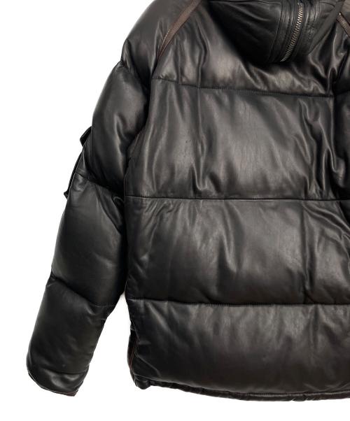 AVIREX（アヴィレックス）AVIREX (アヴィレックス) レザーダウンジャケット ブラック×ブラウン サイズ:XLの古着・服飾アイテム