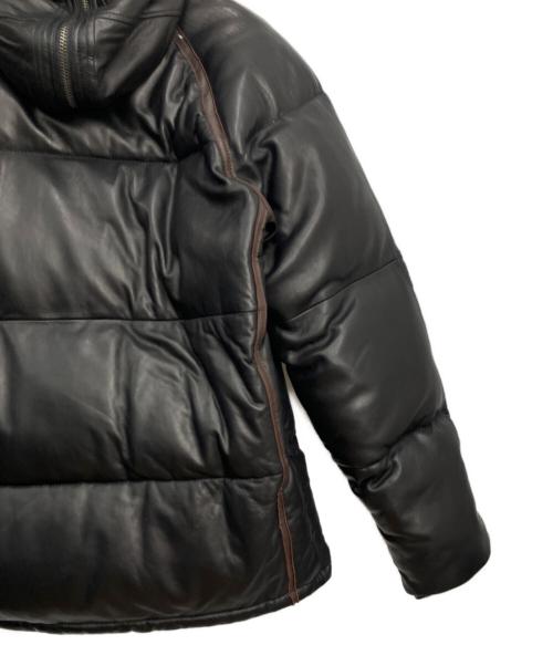 AVIREX（アヴィレックス）AVIREX (アヴィレックス) レザーダウンジャケット ブラック×ブラウン サイズ:XLの古着・服飾アイテム