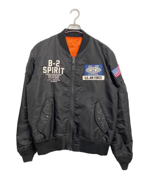 AVIREX（アヴィレックス）AVIREX (アヴィレックス) MA-1ジャケット ブラック×オレンジ サイズ:2XLの古着・服飾アイテム