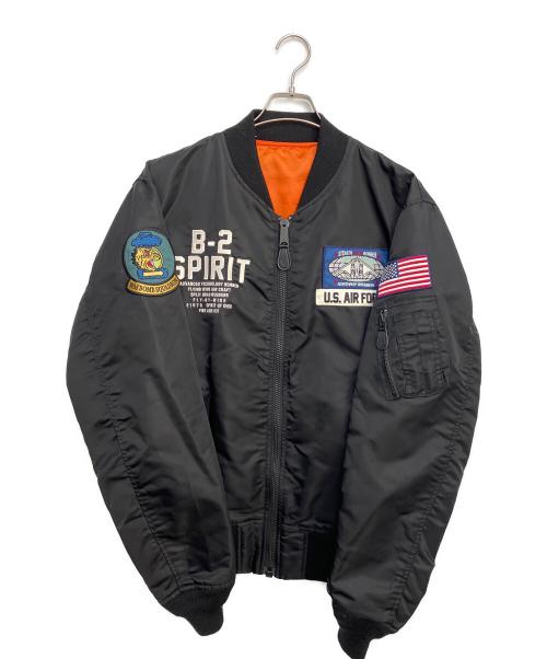 AVIREX（アヴィレックス）AVIREX (アヴィレックス) MA-1ジャケット ブラック×オレンジ サイズ:2XLの古着・服飾アイテム