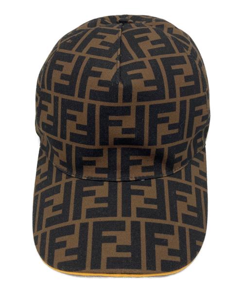 FENDI（フェンディ）FENDI (フェンディ) ベースボールキャップ ブラウン×ブラックの古着・服飾アイテム