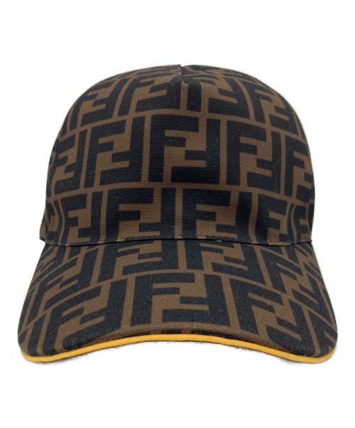 FENDI（フェンディ）FENDI (フェンディ) ベースボールキャップ ブラウン×ブラックの古着・服飾アイテム
