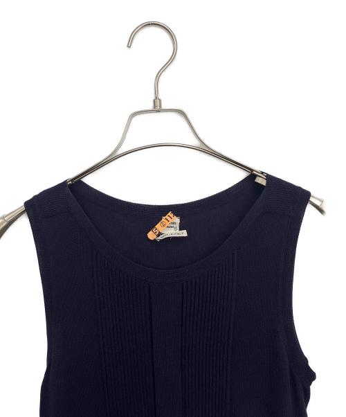 HERMES（エルメス）HERMES (エルメス) ノースリーブ・キャミソールワンピース ネイビー サイズ:SIZE34の古着・服飾アイテム