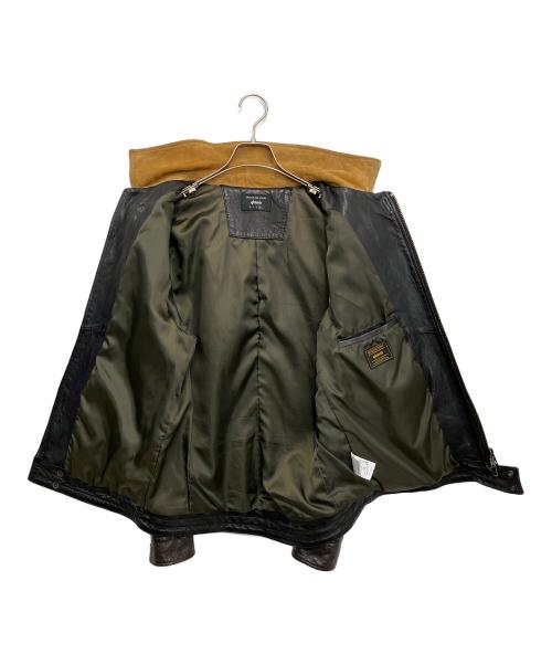 glamb（グラム）glamb (グラム) レザージャケット ブラック×ブラウン サイズ:3の古着・服飾アイテム