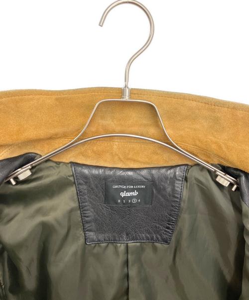 glamb（グラム）glamb (グラム) レザージャケット ブラック×ブラウン サイズ:3の古着・服飾アイテム