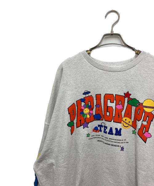 paragraph（パラグラフ）Paragraph (パラグラフ) スウェット グレー×レッド サイズ:1の古着・服飾アイテム