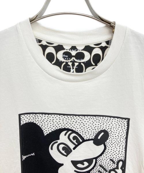 COACH（コーチ）COACH (コーチ) DISNEY (ディズニー) 半袖カットソー ブラック×ホワイト サイズ:XSの古着・服飾アイテム