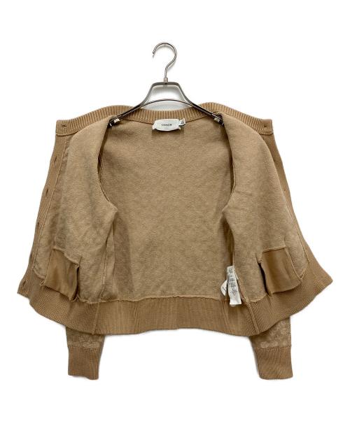 COACH（コーチ）COACH (コーチ) OBSERVED BY US (オブザーブド バイ アス) 厚手カーディガン ベージュ サイズ:Sの古着・服飾アイテム