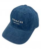 COACHコーチ）の古着「ベースボールキャップ」｜インディゴ×ベージュ