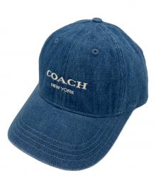 COACH（コーチ）の古着「ベースボールキャップ」｜インディゴ×ベージュ