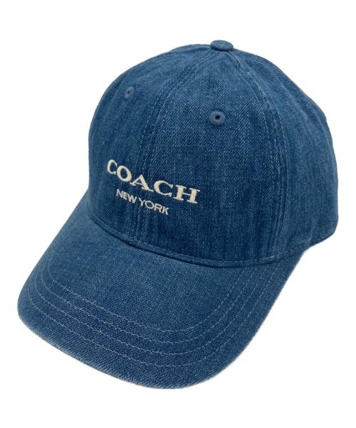 COACH（コーチ）COACH (コーチ) ベースボールキャップ インディゴ×ベージュ サイズ:M/Lの古着・服飾アイテム