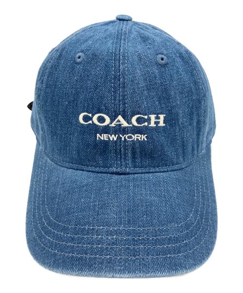 COACH（コーチ）COACH (コーチ) ベースボールキャップ インディゴ×ベージュ サイズ:M/Lの古着・服飾アイテム