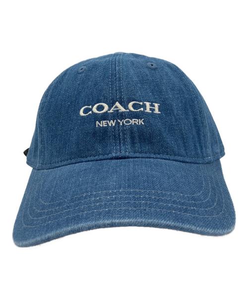 COACH（コーチ）COACH (コーチ) ベースボールキャップ インディゴ×ベージュ サイズ:M/Lの古着・服飾アイテム