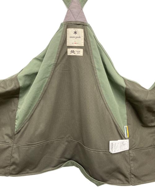 Snow peak（スノーピーク）Snow peak (スノーピーク) TAKIBI Weather Cloth Vest グリーン サイズ:Lの古着・服飾アイテム