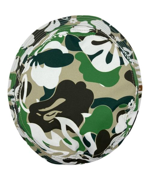 A BATHING APE（アベイシングエイプ）A BATHING APE (アベイシングエイプ) バケットハット グリーン×ホワイト サイズ:Mの古着・服飾アイテム