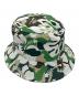 A BATHING APE (アベイシングエイプ) バケットハット グリーン×ホワイト サイズ:M：7000円