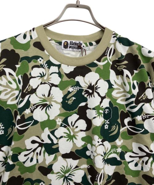 A BATHING APE（アベイシングエイプ）A BATHING APE (アベイシングエイプ) 半袖カットソー グリーン×ホワイト サイズ:Mの古着・服飾アイテム