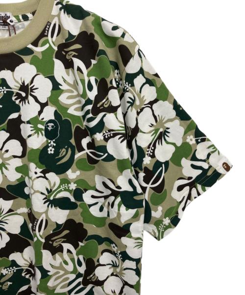 A BATHING APE（アベイシングエイプ）A BATHING APE (アベイシングエイプ) 半袖カットソー グリーン×ホワイト サイズ:Mの古着・服飾アイテム