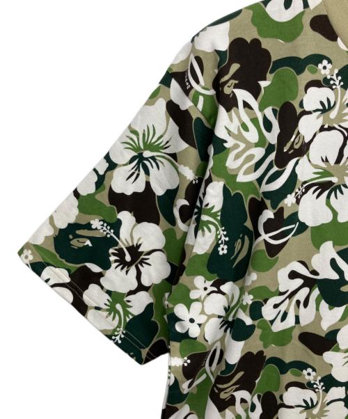 A BATHING APE（アベイシングエイプ）A BATHING APE (アベイシングエイプ) 半袖カットソー グリーン×ホワイト サイズ:Mの古着・服飾アイテム