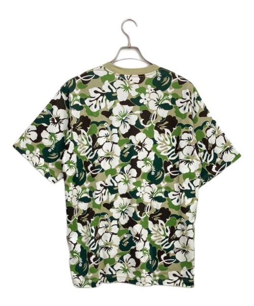A BATHING APE（アベイシングエイプ）A BATHING APE (アベイシングエイプ) 半袖カットソー グリーン×ホワイト サイズ:Mの古着・服飾アイテム