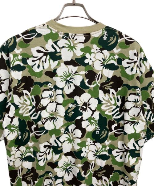 A BATHING APE（アベイシングエイプ）A BATHING APE (アベイシングエイプ) 半袖カットソー グリーン×ホワイト サイズ:Mの古着・服飾アイテム