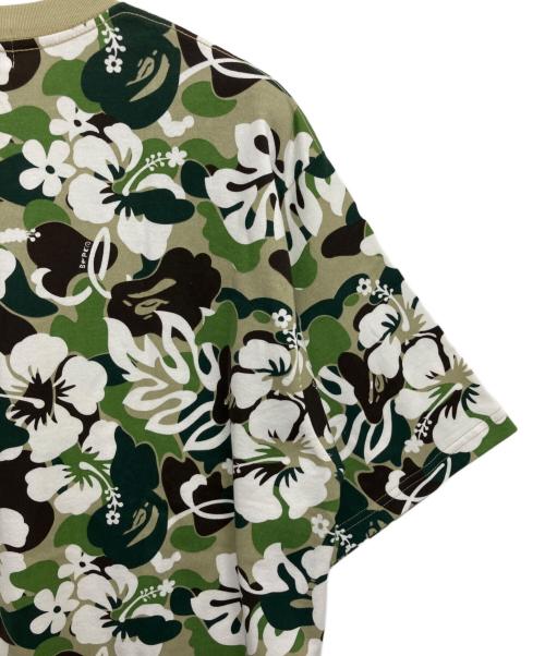 A BATHING APE（アベイシングエイプ）A BATHING APE (アベイシングエイプ) 半袖カットソー グリーン×ホワイト サイズ:Mの古着・服飾アイテム