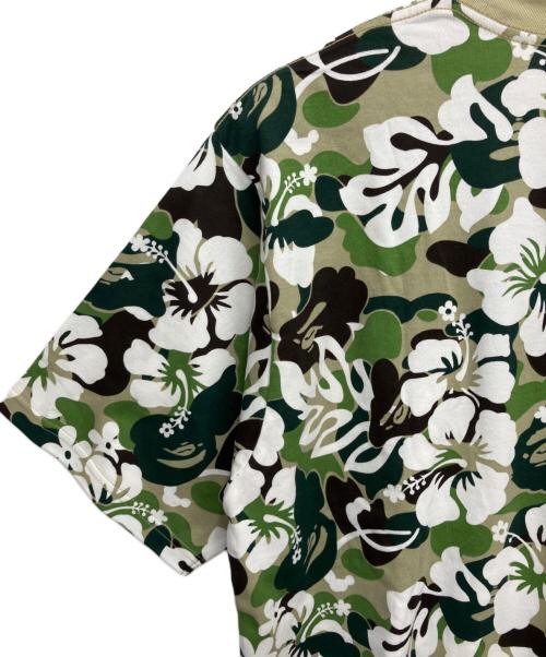 A BATHING APE（アベイシングエイプ）A BATHING APE (アベイシングエイプ) 半袖カットソー グリーン×ホワイト サイズ:Mの古着・服飾アイテム