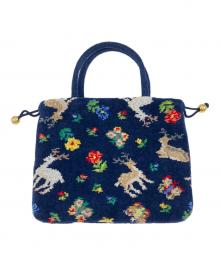 FEILER×中川政七商店（フェイラー×ナカガワマサシチショウテン）の古着「ハンドバッグ HEIDI SHIKA (ハイジ シカ)」｜ネイビー